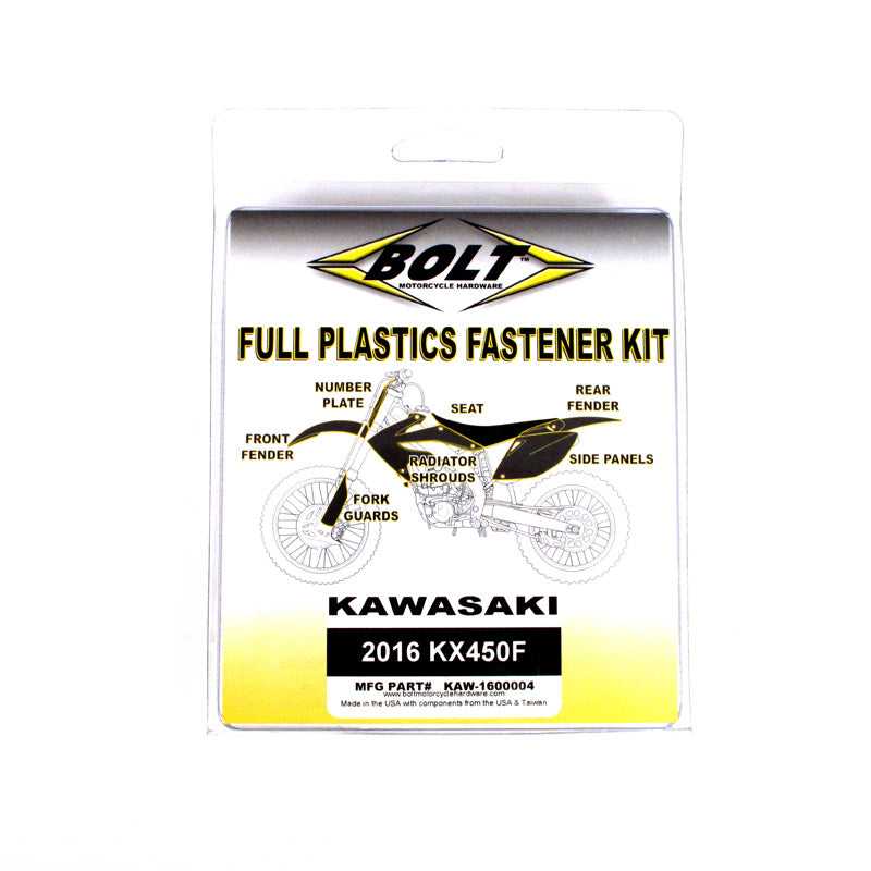Bolt, BOLT PLASTICS FASTENER KIT KAW KX450F 16-18 KX250F 17-20