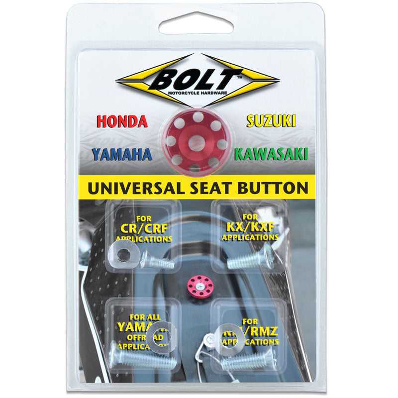 Bolt, BOLT UNIVERSAL SEAT BUTTON (Hon/Suz/Kaw/Yam) RED