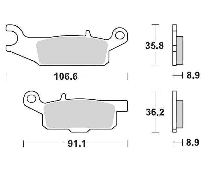 MOTO MASTER, BRAKE PADS REAR MOTO MASTER PRO SINTERED YAMAHA GRIZZLY 550 09-11 GRIZZLY 700 07-14