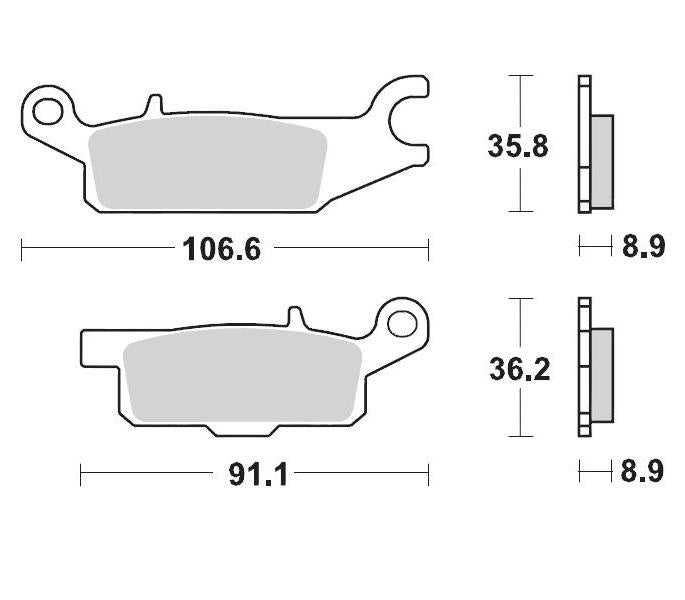 MOTO MASTER, BRAKE PADS REAR  MOTO MASTER YAMAHA GRIZZLY 09-11 GRIZZLY 700 07-14