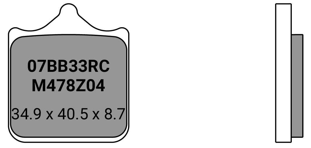 BREMBO, Brembo Z04 brake pads - 34.9 x 40.5 x 8.7