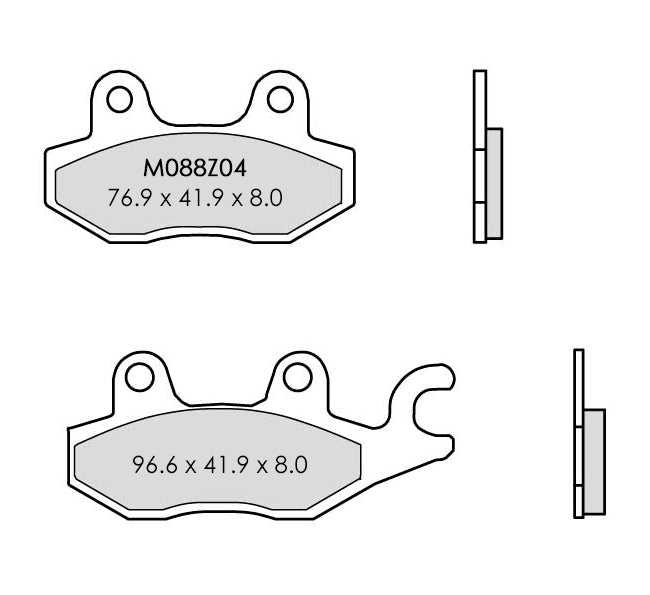 BREMBO, Brembo Z04 brake pads - 96.6 x 41.9 x 8.0 / 76.9 x 41.9 x 8