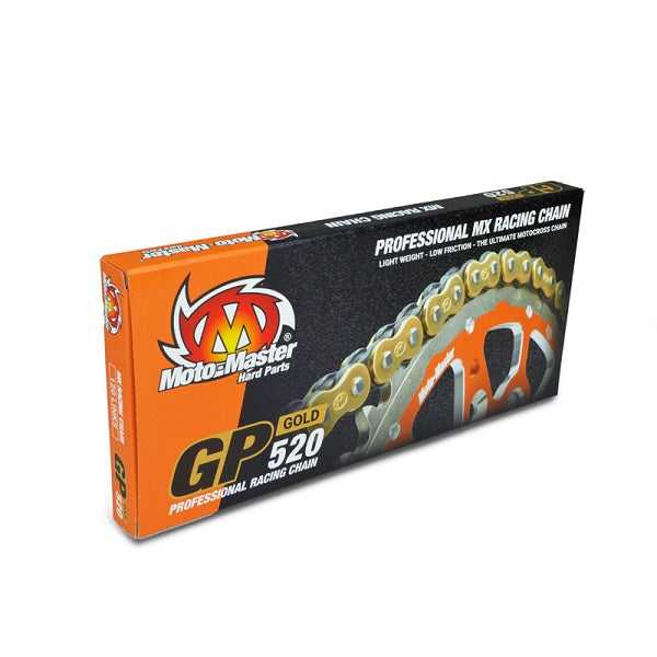 MOTO MASTER, CHAIN 520 - 120 LINK MOTO-MASTER GP GOLD  MX RACING