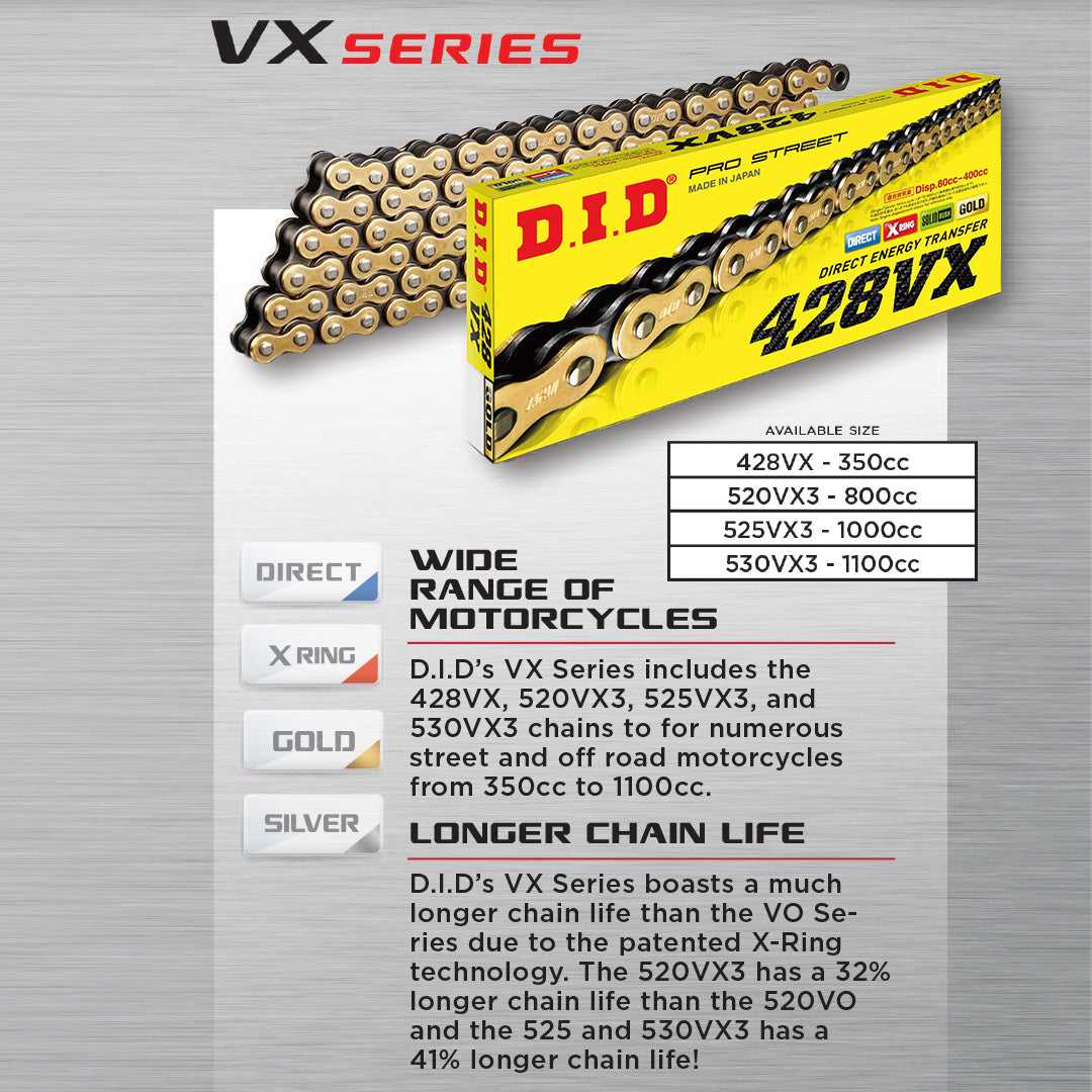 MotoParts, DID 428VX Pro Street - X-Ring Chain