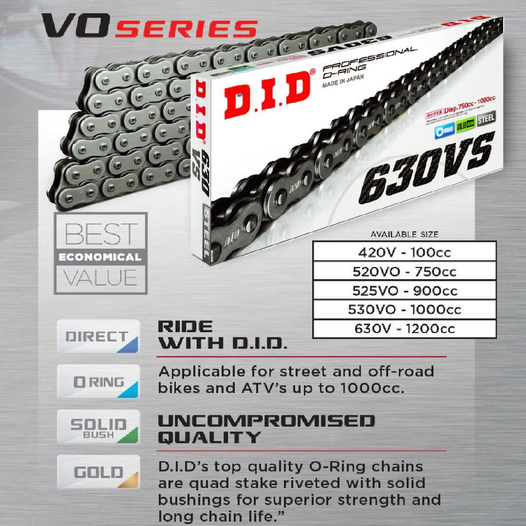 D.I.D Chain, DID 630VS VO Series - O-Ring Chain