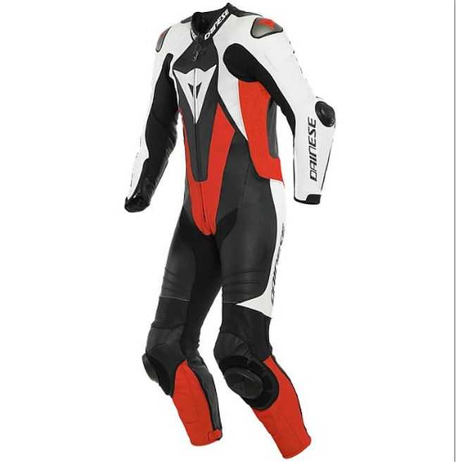 DAINESE, Dainese Laguna Seca 5 One Piece Leather Suit BK/WH/FLUR-RED