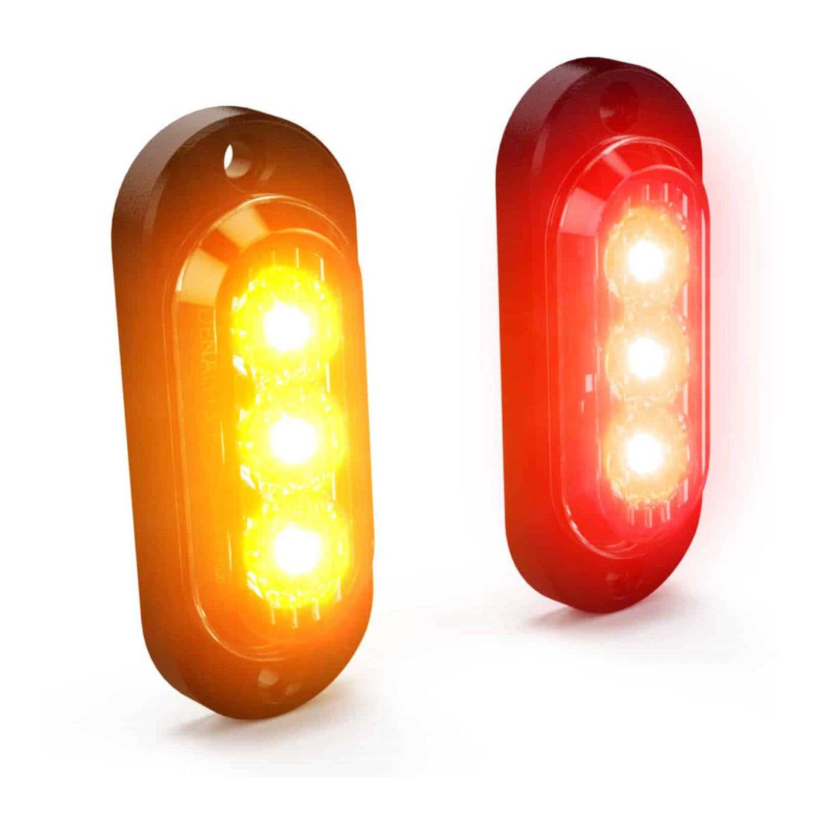Denali Lighting, Denali T3 Rear Turn Signal / Brake Light Pods Red/Amber - Pair
