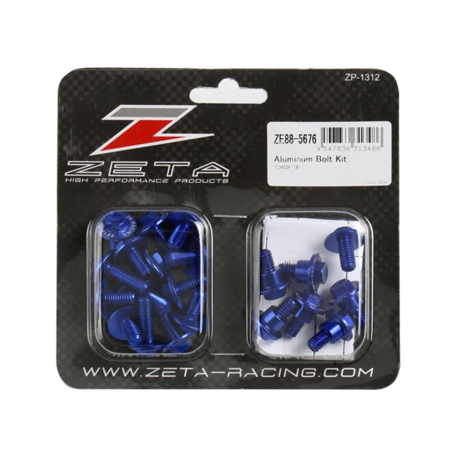 ZETA, ZETA ALUMINUM BOLT SET PLASTICS YAM YZ450F '18- 21PCS BLUE